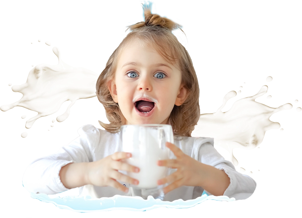 dziecko z mlekiem