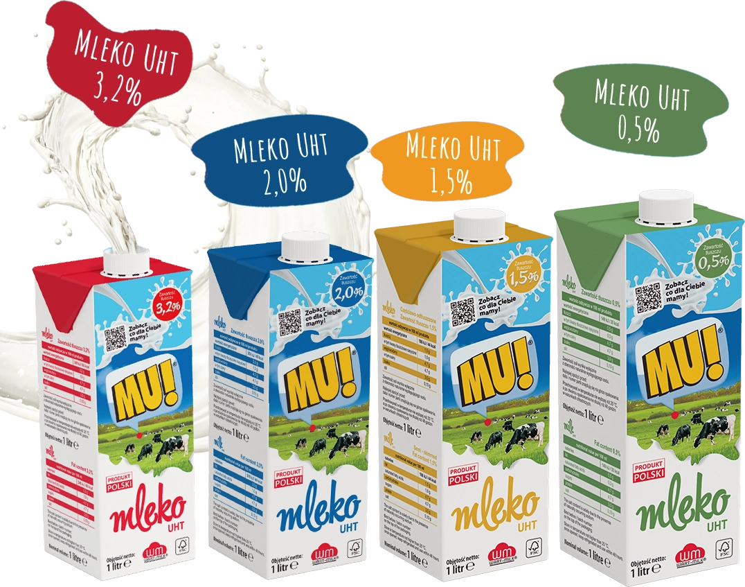 Mleko UHT 3,2% 2,0% 2,5% 0,5%